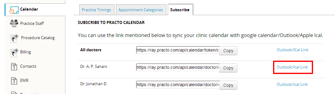 How do I sync my calendar to other calendar apps? Practo Help